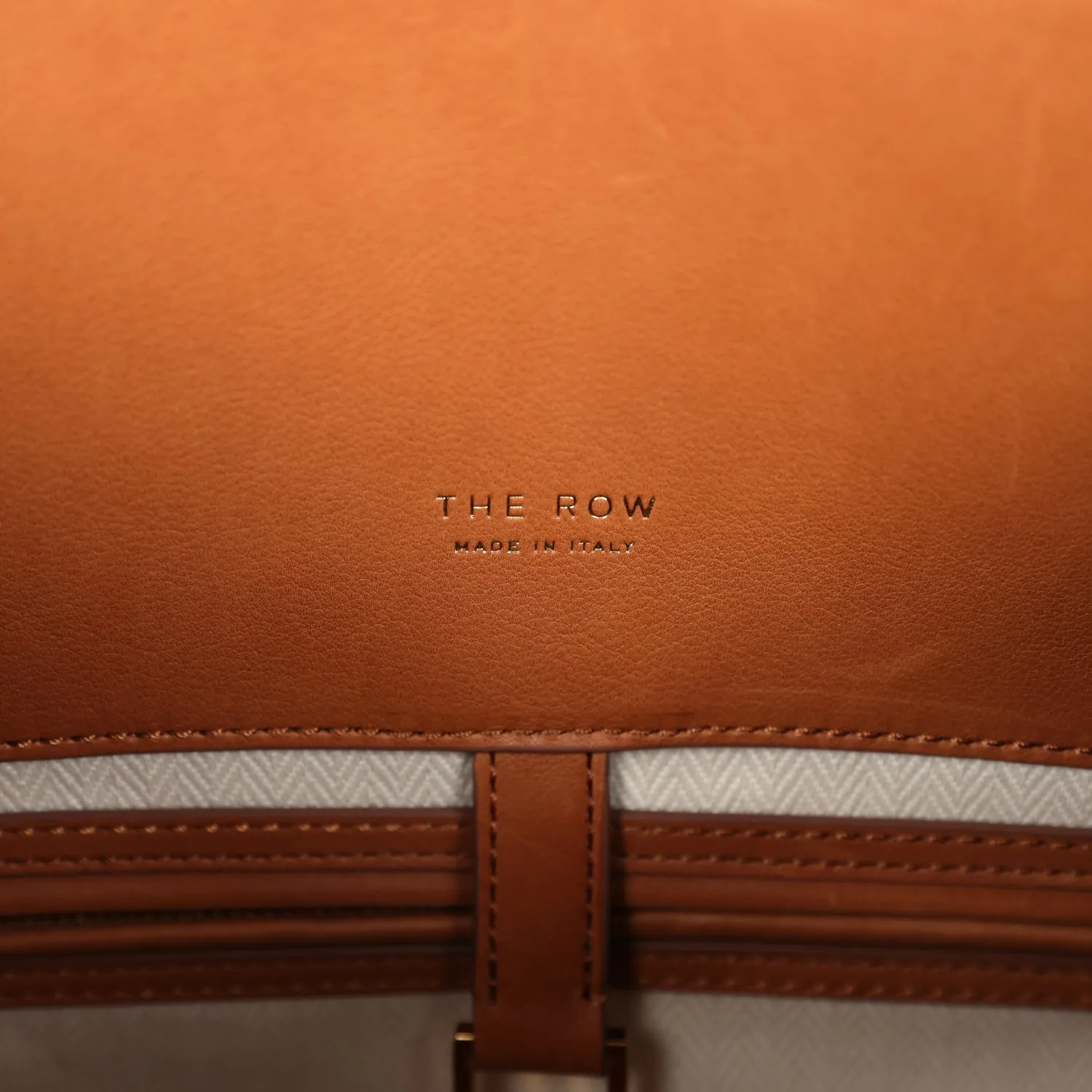 The Row Soft Margaux 15 Cuir Saddle Leather Gold Hardware