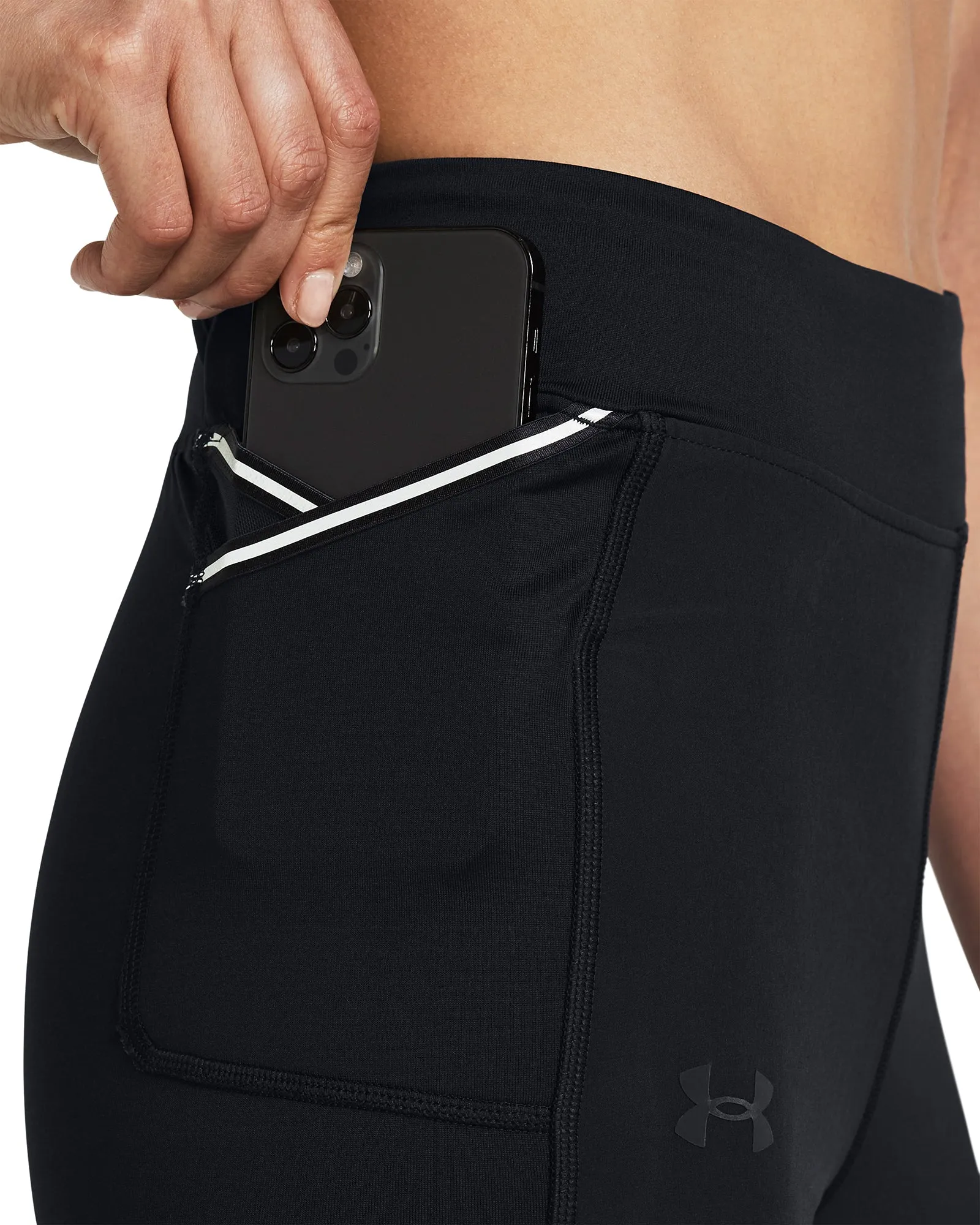 Under Armour Qualifier Cold Womens Long Running Tights - Black