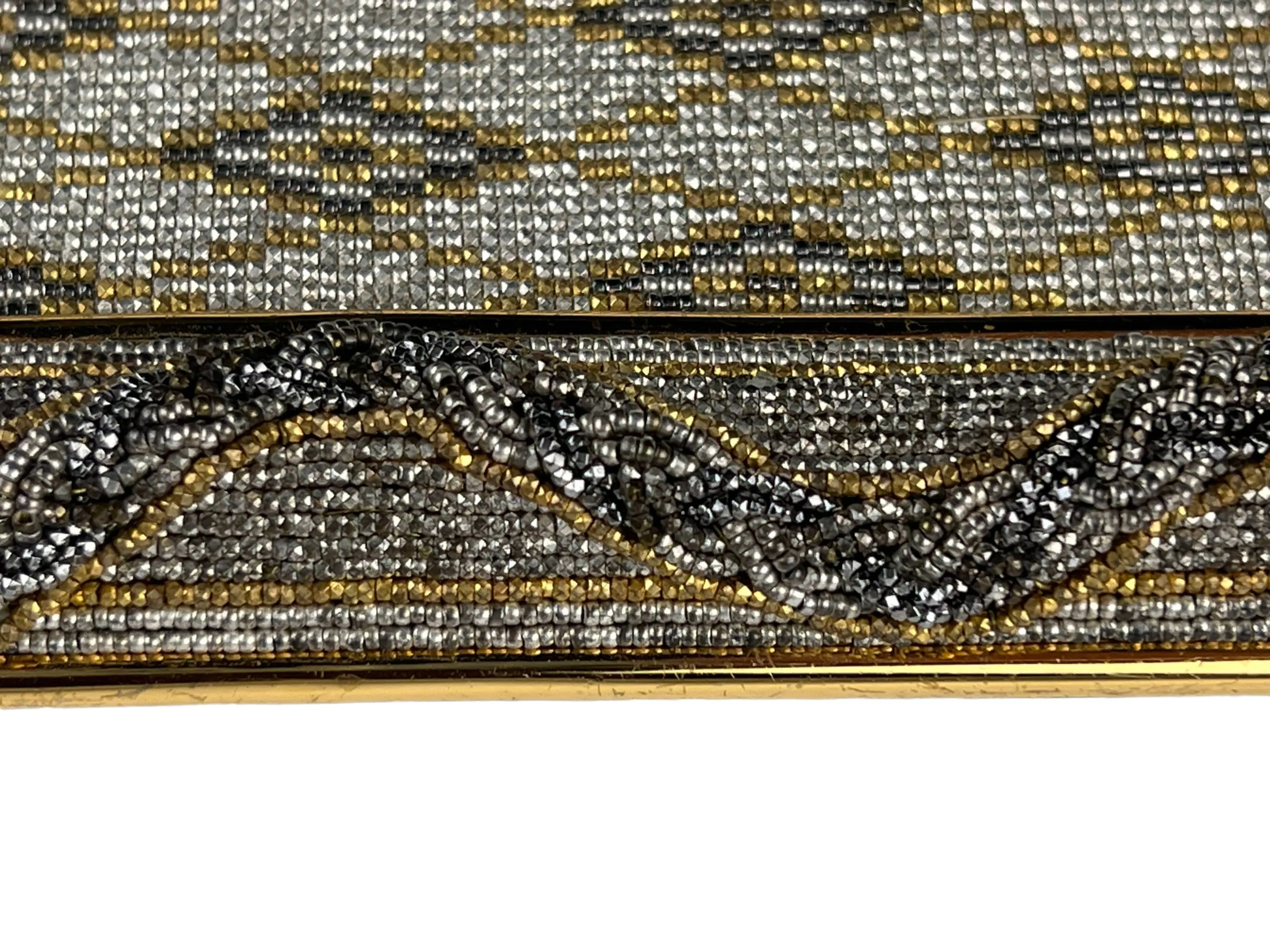 Vintage 1950s Morabito Paris Evening Purse Micro Steel Beaded Bag Made in France