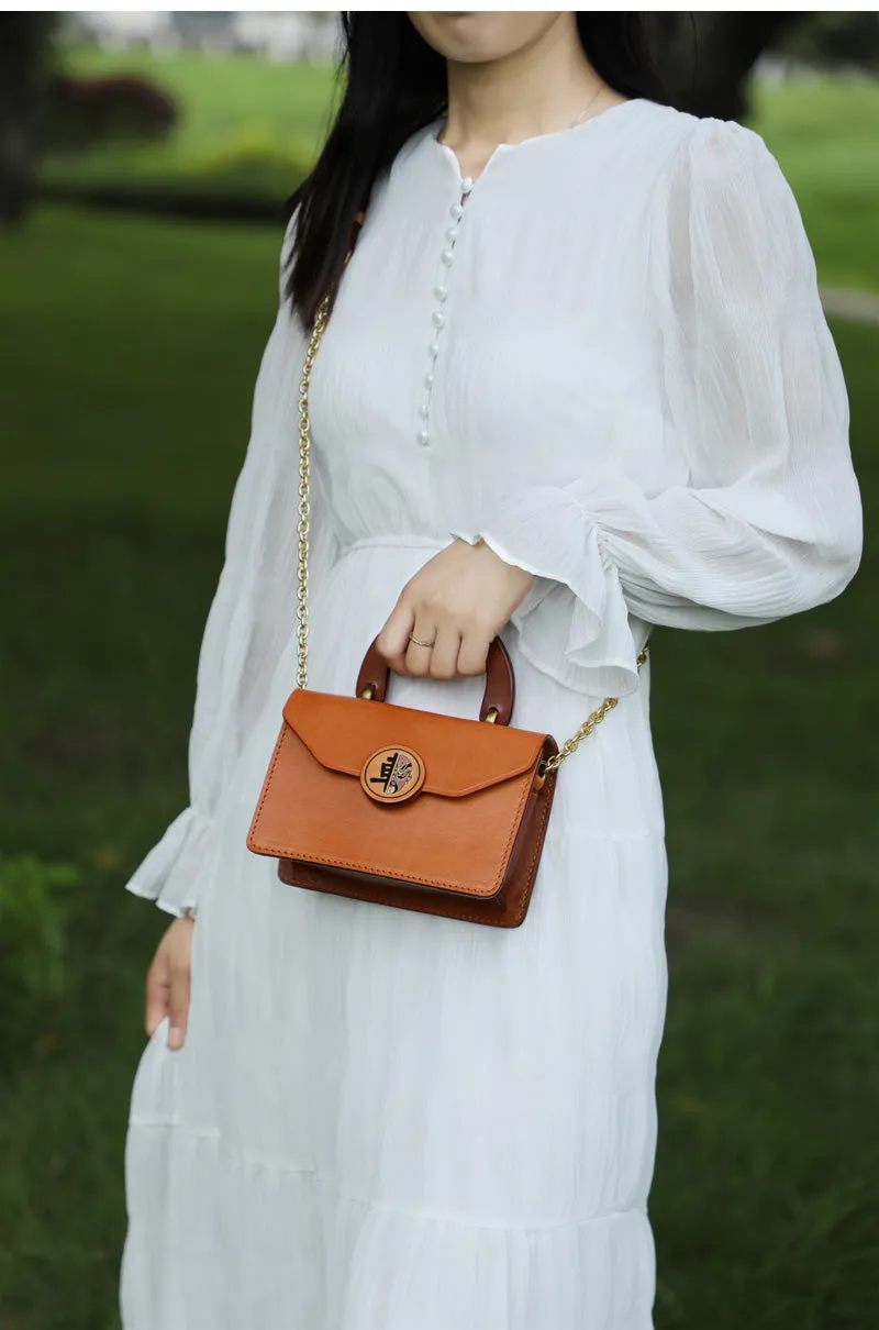 Vintage Womens Leather Shoulder Bag Small Crossbody Bags For Women