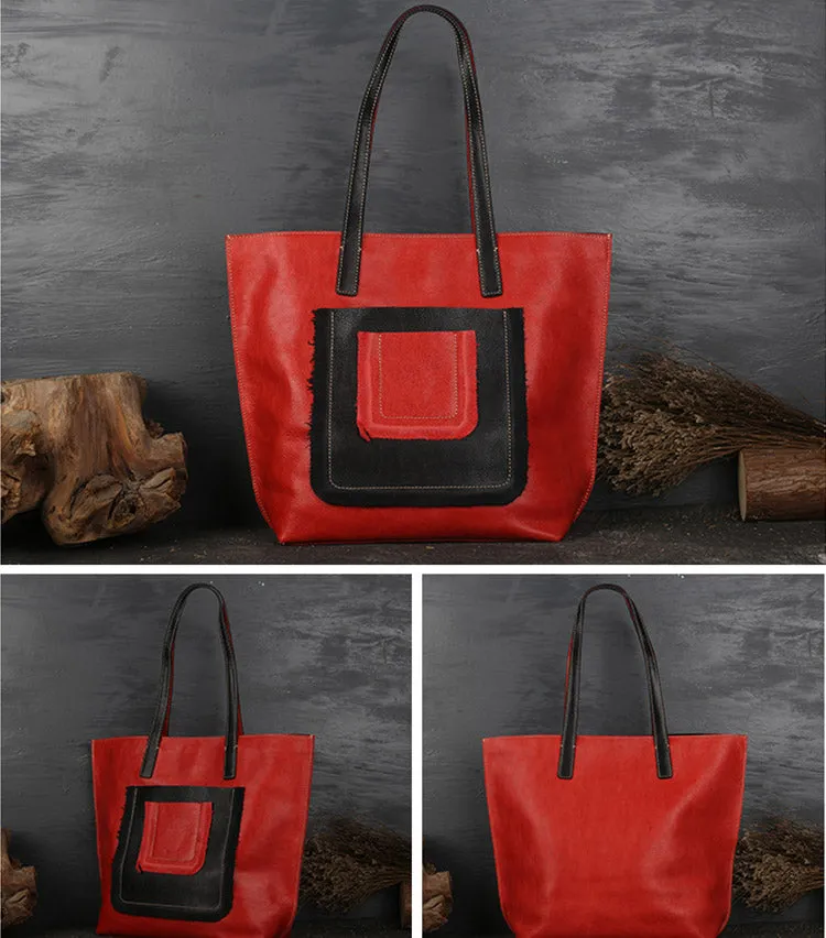 Vintage Womens Leather Shoulder Tote Bag Purse Handbags for Women