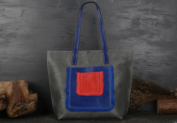 Vintage Womens Leather Shoulder Tote Bag Purse Handbags for Women