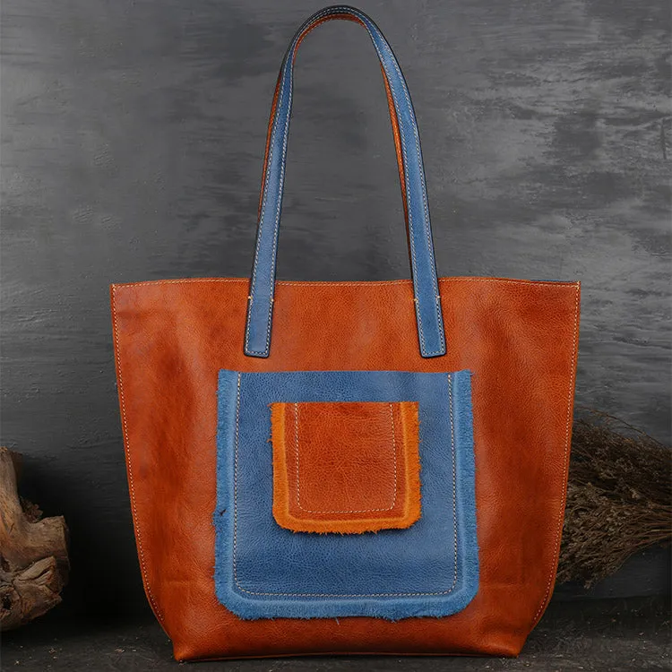 Vintage Womens Leather Shoulder Tote Bag Purse Handbags for Women