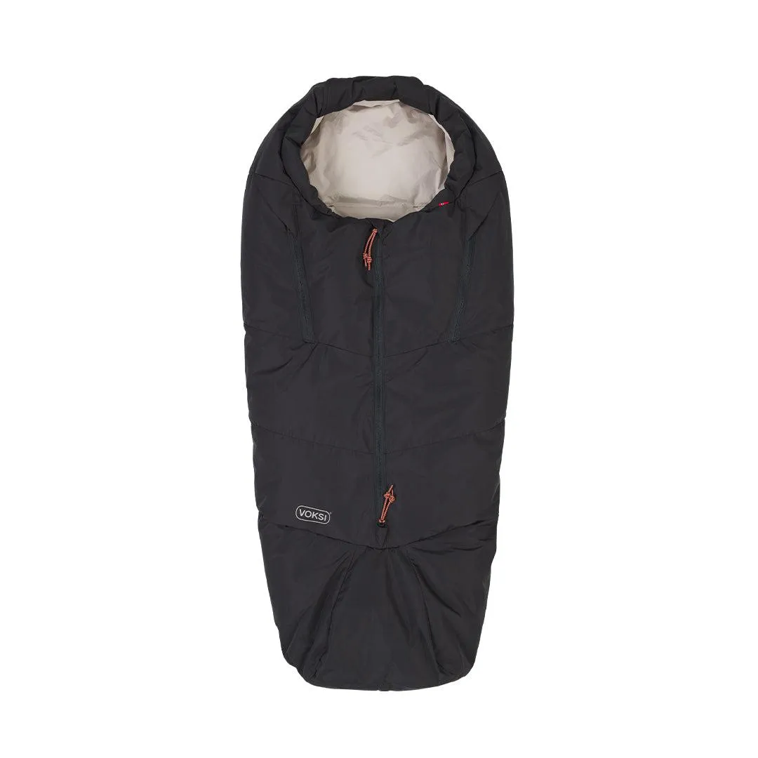 Voksi Adventure Footmuff - Black - Seashell Sand
