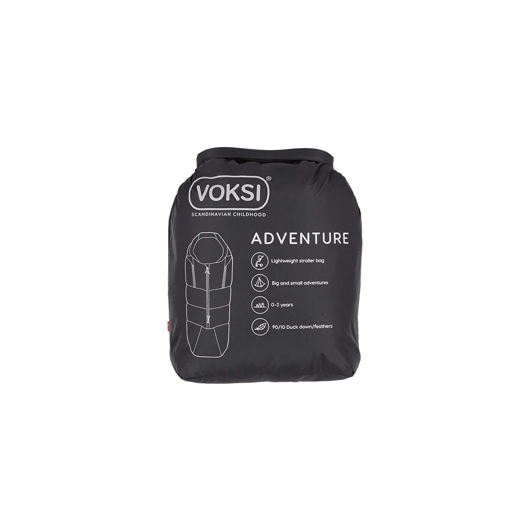 Voksi Adventure Footmuff - Black - Seashell Sand