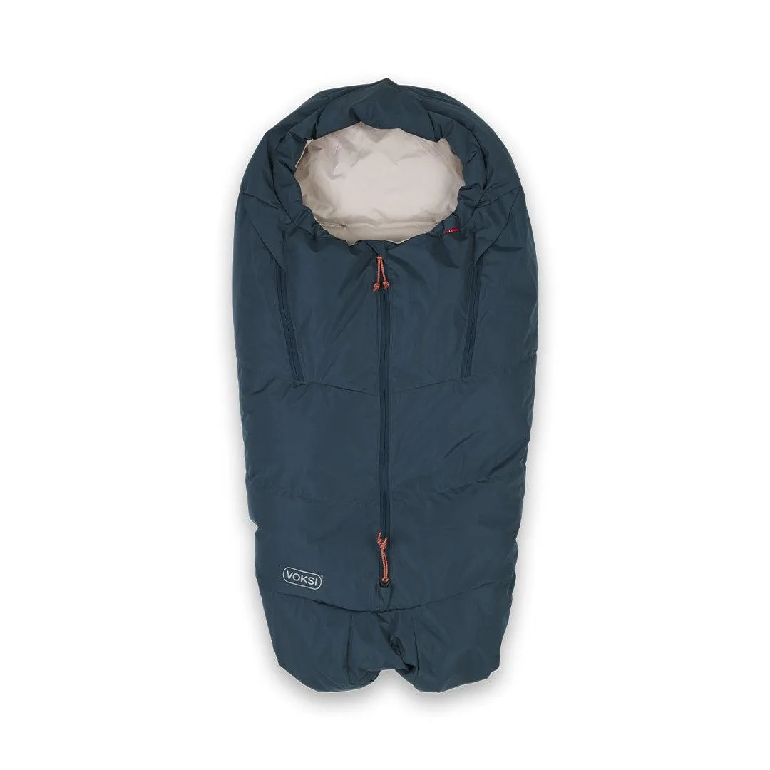 Voksi Adventure Footmuff - Poppy Blue - Seashell Sand