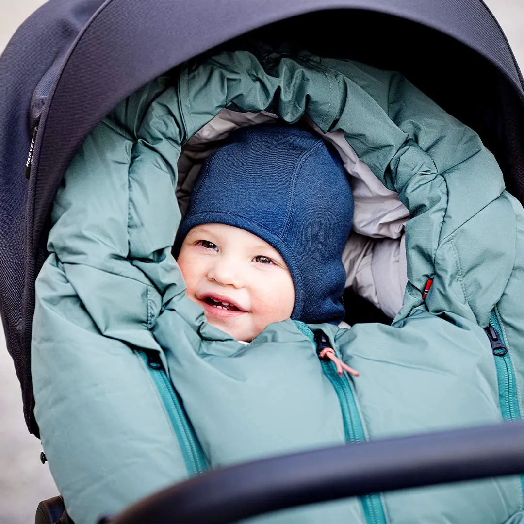 Voksi Adventure North Footmuff - Dark Sea Green - Seashell Sand