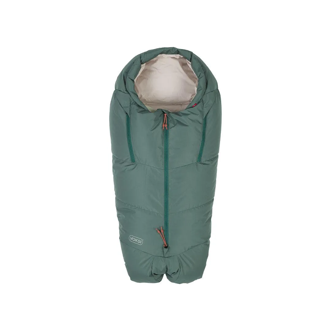 Voksi Adventure North Footmuff - Dark Sea Green - Seashell Sand