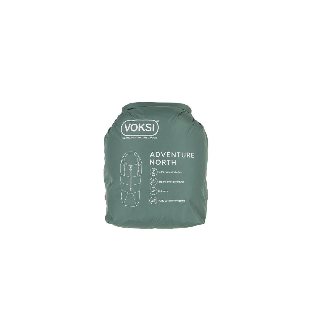 Voksi Adventure North Footmuff - Dark Sea Green - Seashell Sand