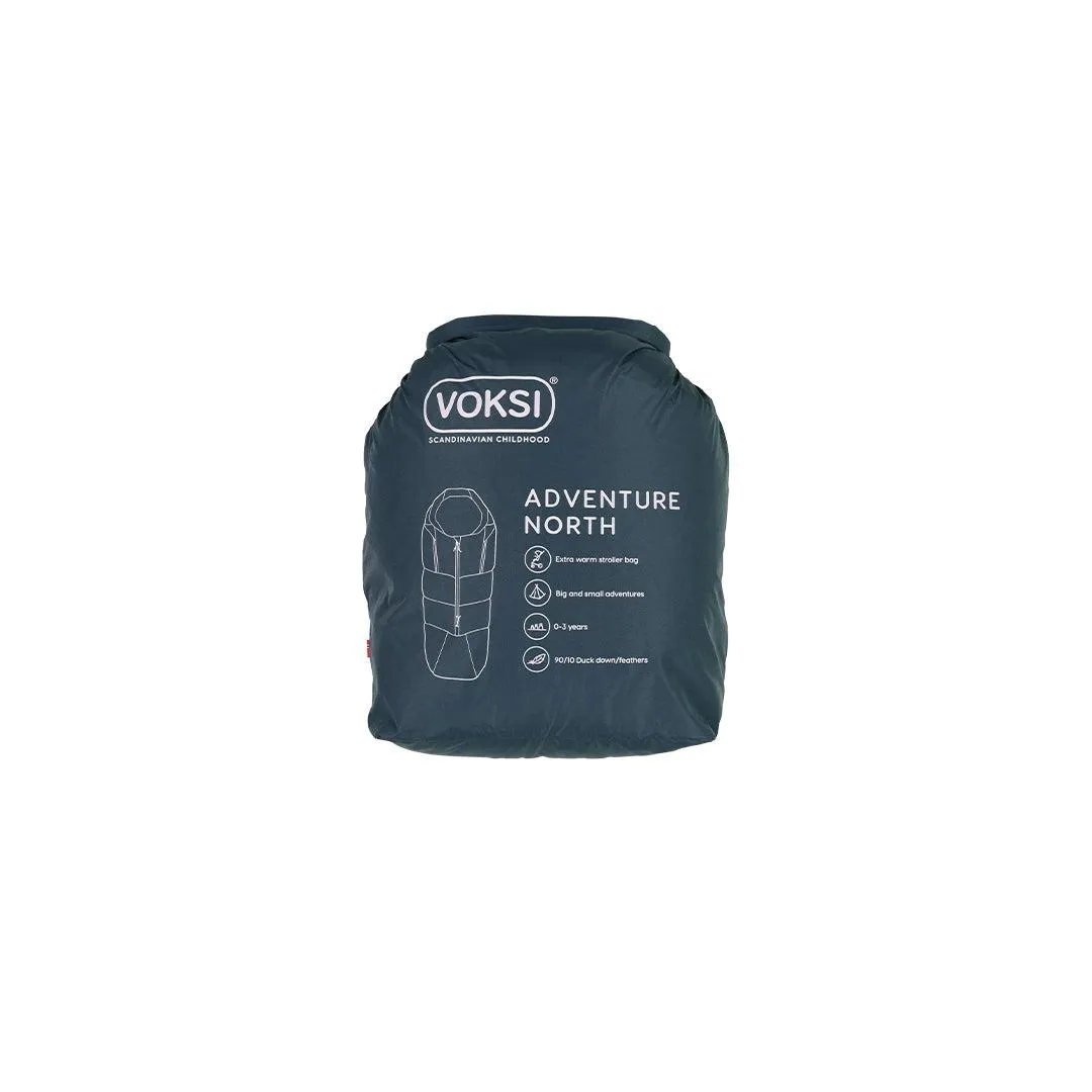 Voksi Adventure North Footmuff - Poppy Blue - Seashell Sand