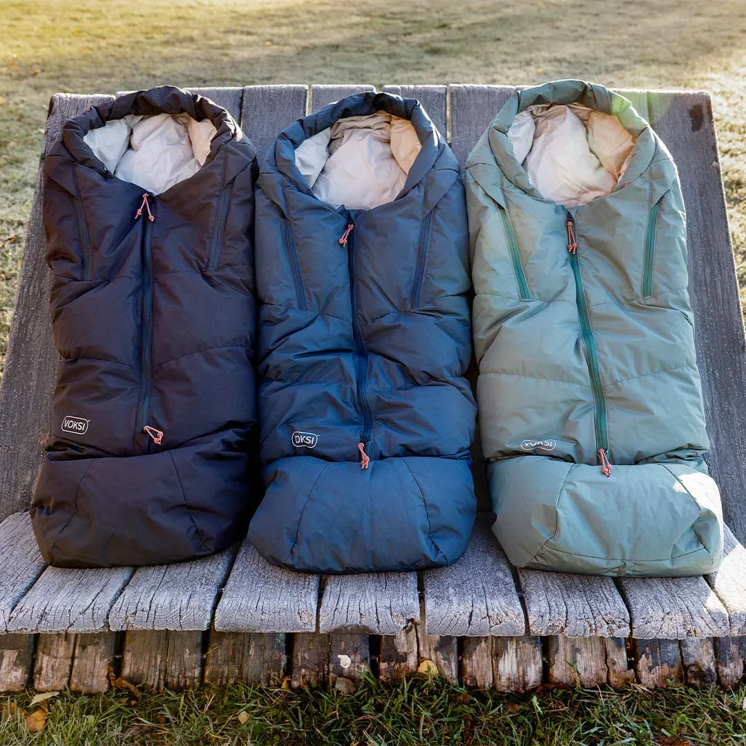 Voksi Adventure North Footmuff - Poppy Blue - Seashell Sand
