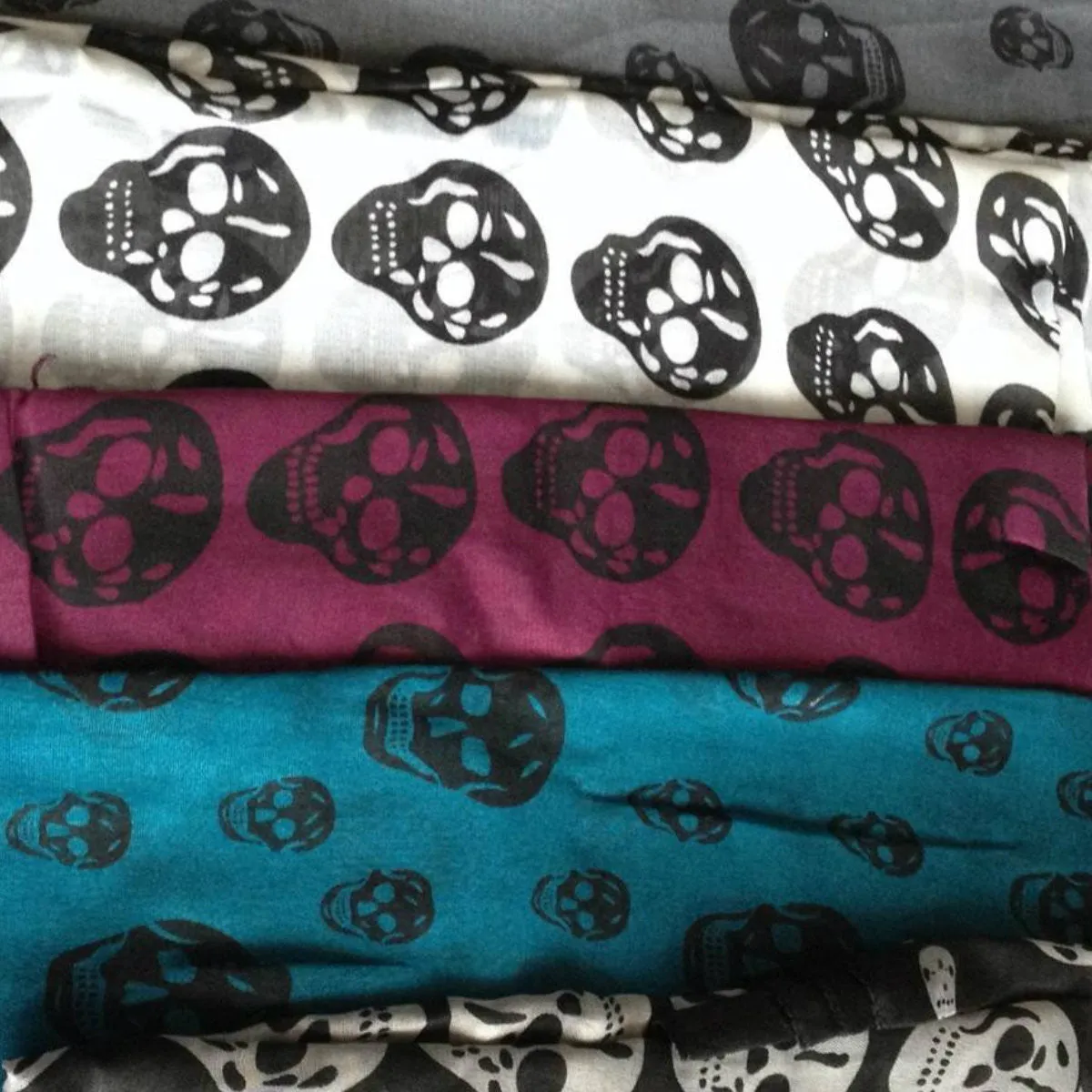 White Skull Print Scarf
