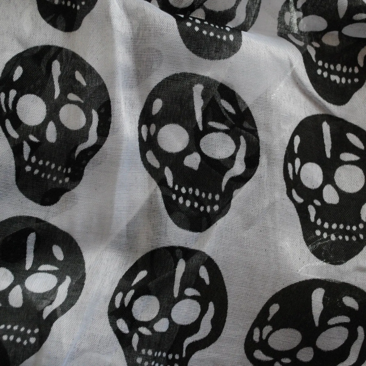 White Skull Print Scarf