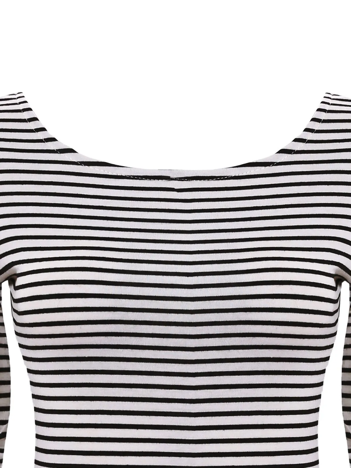 Wholesale Round Neck Long Sleeve Stripe Backless Mini Dresses