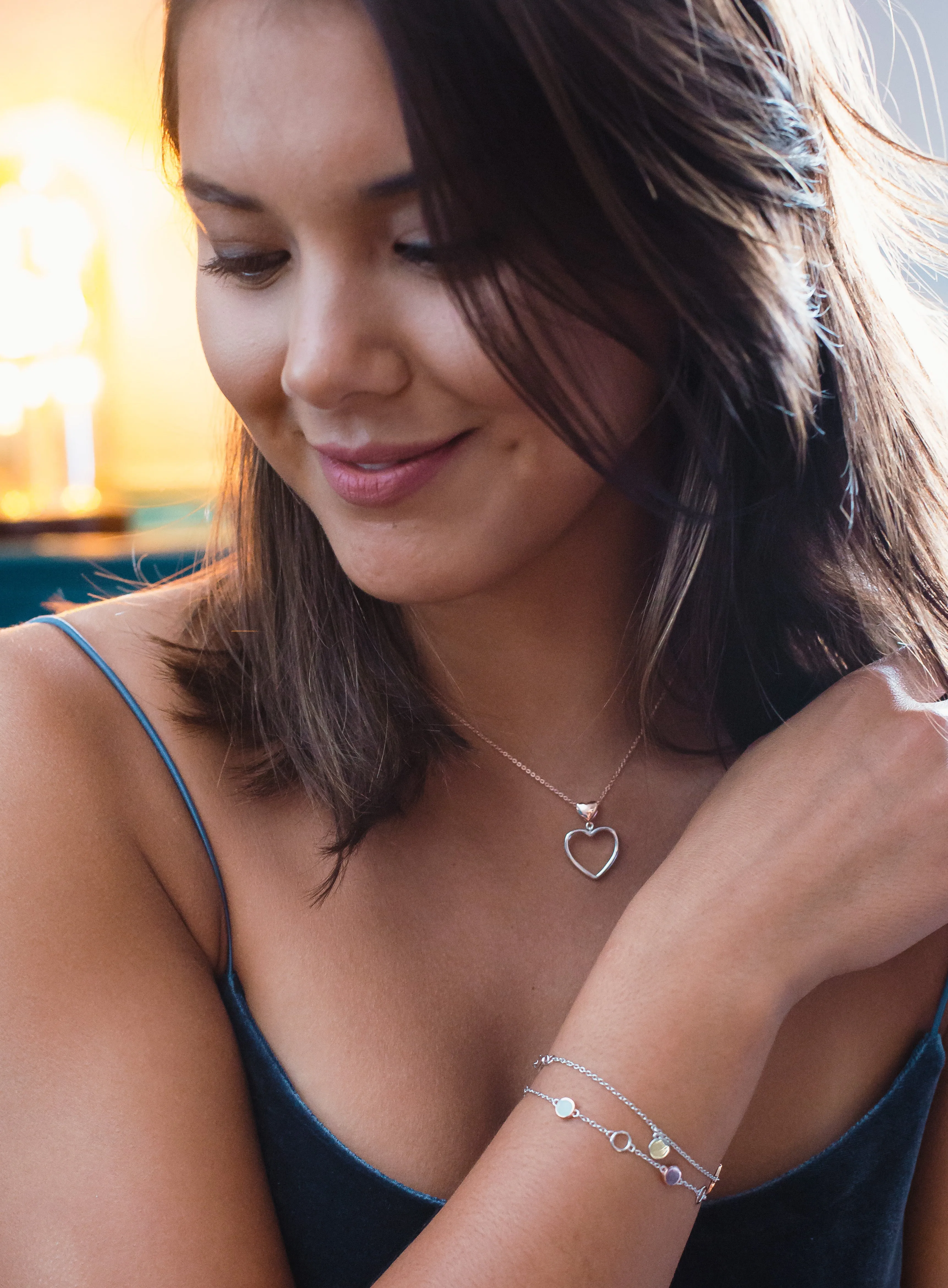With Love - Falling Hearts - Sterling Silver Necklace