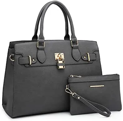 Women's Satchel Tote Shoulder Work Handbag w/Matching Wallet  (16 colors)