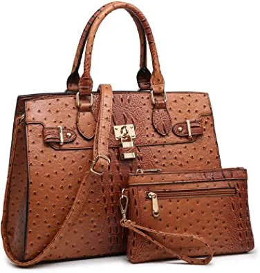 Women's Satchel Tote Shoulder Work Handbag w/Matching Wallet  (16 colors)