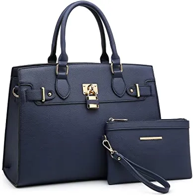 Women's Satchel Tote Shoulder Work Handbag w/Matching Wallet  (16 colors)