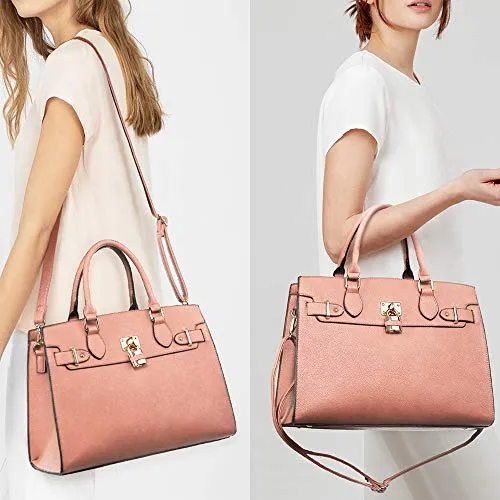 Women's Satchel Tote Shoulder Work Handbag w/Matching Wallet  (16 colors)