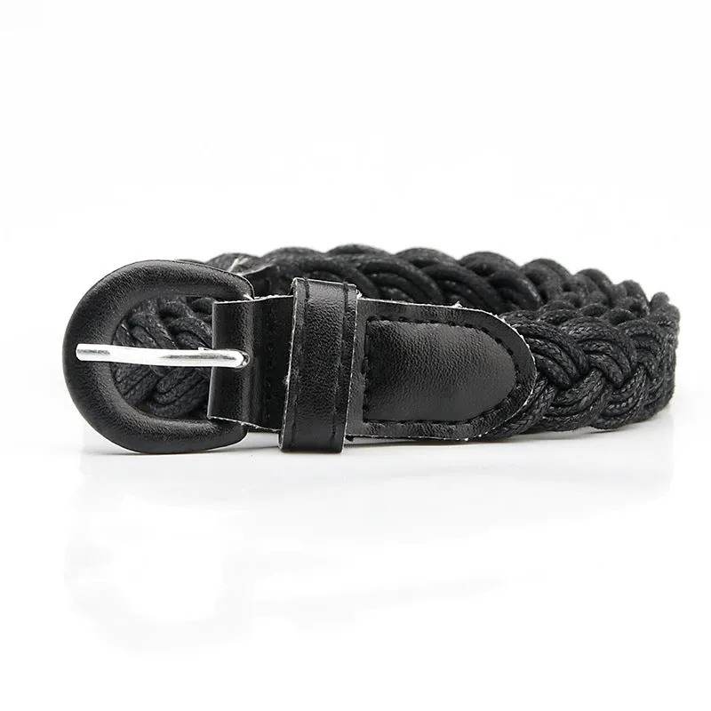 Woven Belt Pu Iron Button Fashionable All-Match Shirt Dress Decoration Belt