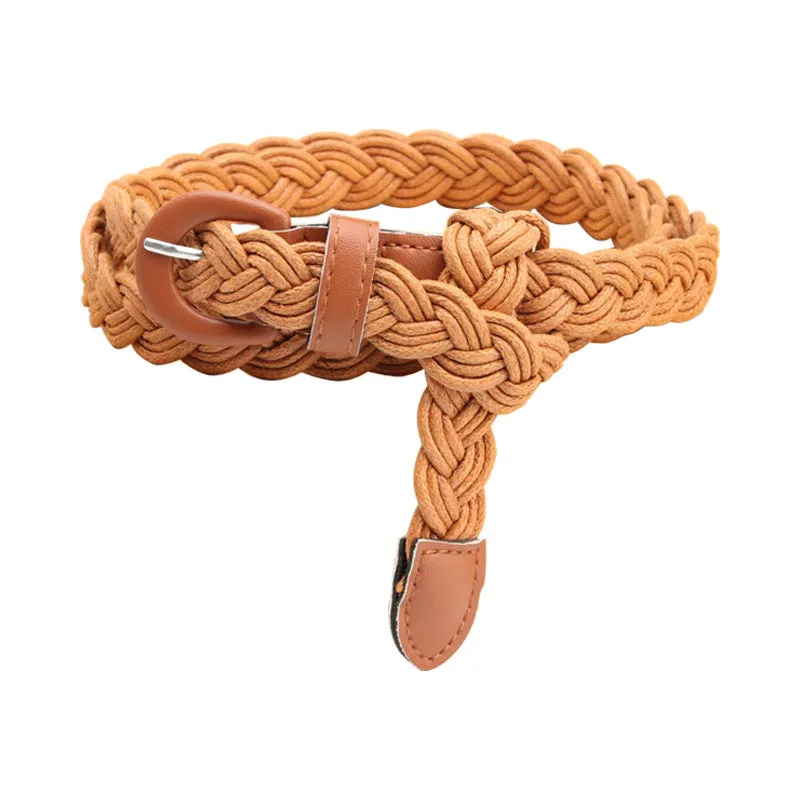 Woven Belt Pu Iron Button Fashionable All-Match Shirt Dress Decoration Belt