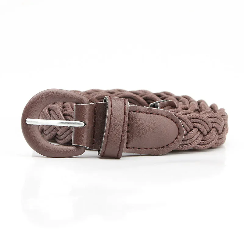 Woven Belt Pu Iron Button Fashionable All-Match Shirt Dress Decoration Belt