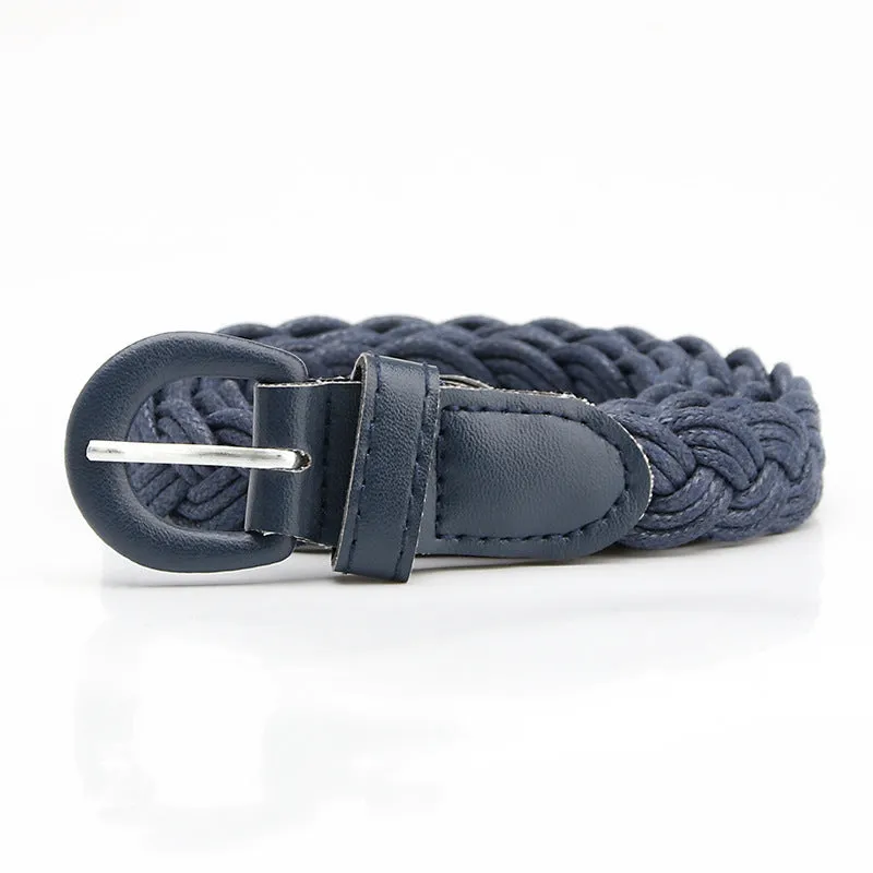 Woven Belt Pu Iron Button Fashionable All-Match Shirt Dress Decoration Belt