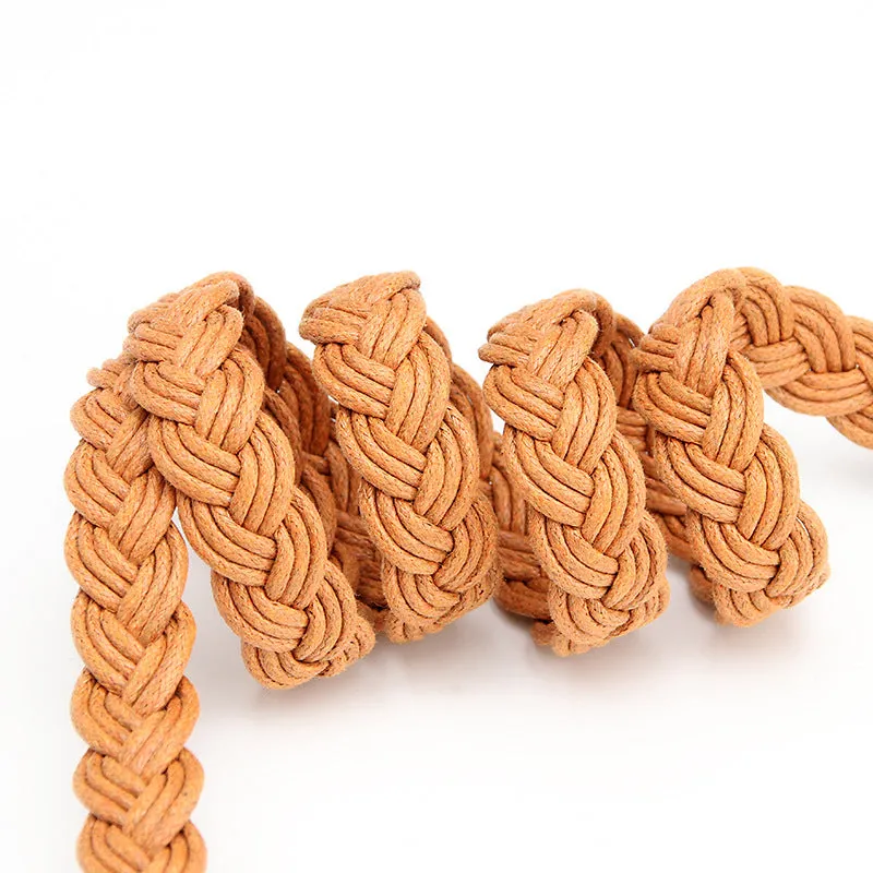 Woven Belt Pu Iron Button Fashionable All-Match Shirt Dress Decoration Belt