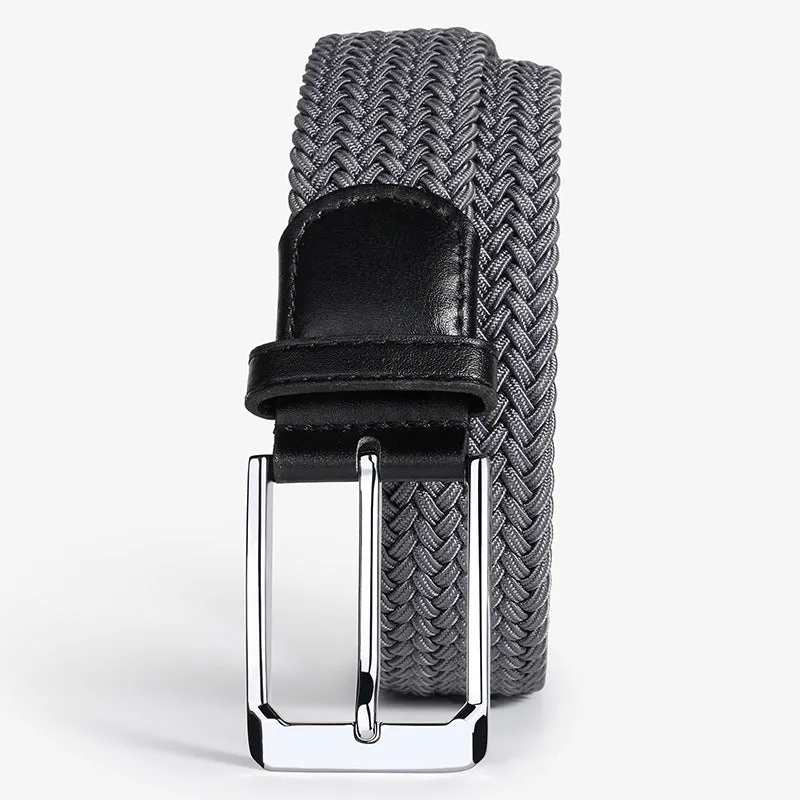 Woven Belt Punch-Free Pin Buckle Jeans Strap Elastic Canvas Belt