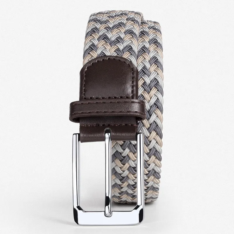 Woven Belt Punch-Free Pin Buckle Jeans Strap Elastic Canvas Belt