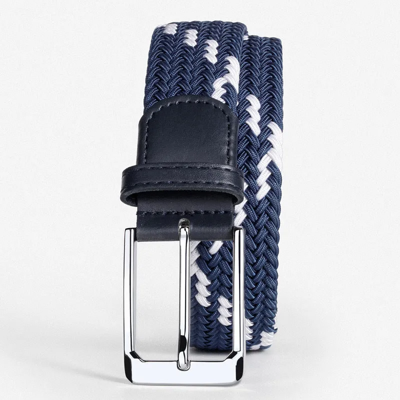Woven Belt Punch-Free Pin Buckle Jeans Strap Elastic Canvas Belt