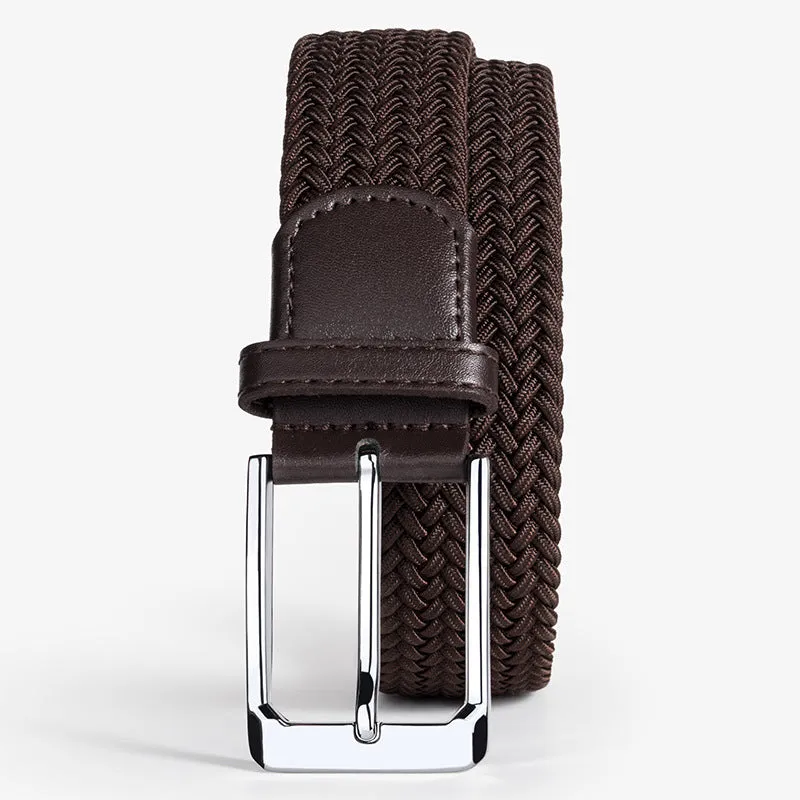 Woven Belt Punch-Free Pin Buckle Jeans Strap Elastic Canvas Belt