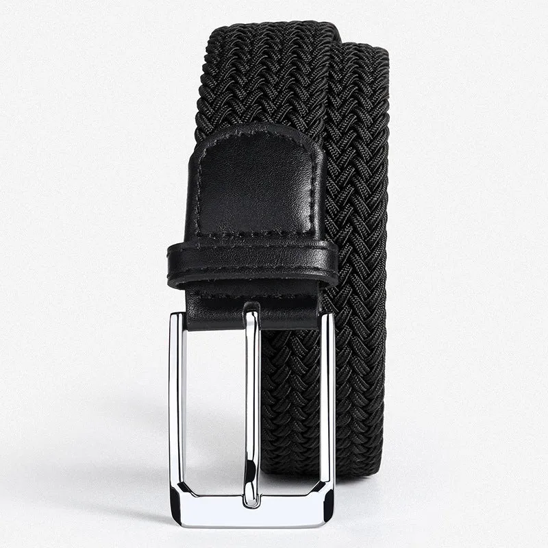 Woven Belt Punch-Free Pin Buckle Jeans Strap Elastic Canvas Belt