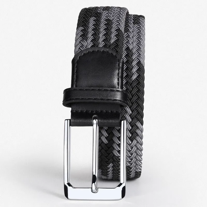 Woven Belt Punch-Free Pin Buckle Jeans Strap Elastic Canvas Belt